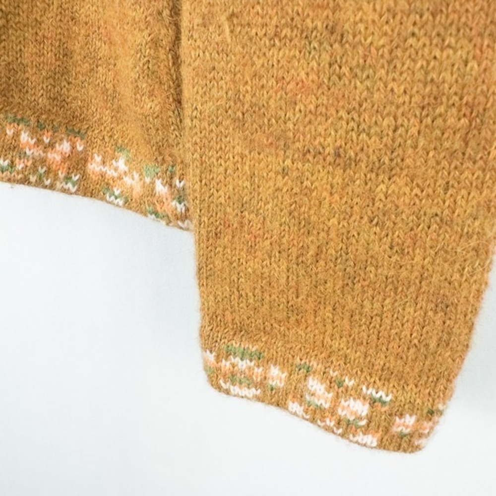The Alpaca Connection Handmade Full Zip Hooded Sweater Medium* Tan Boho Granola - Picture 9 of 16